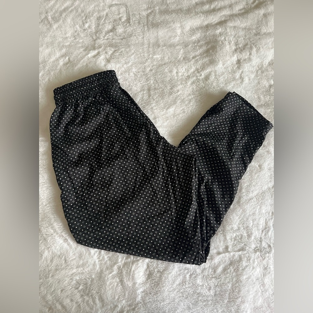 Denim24/7 Black Pattern Pull-On Pants